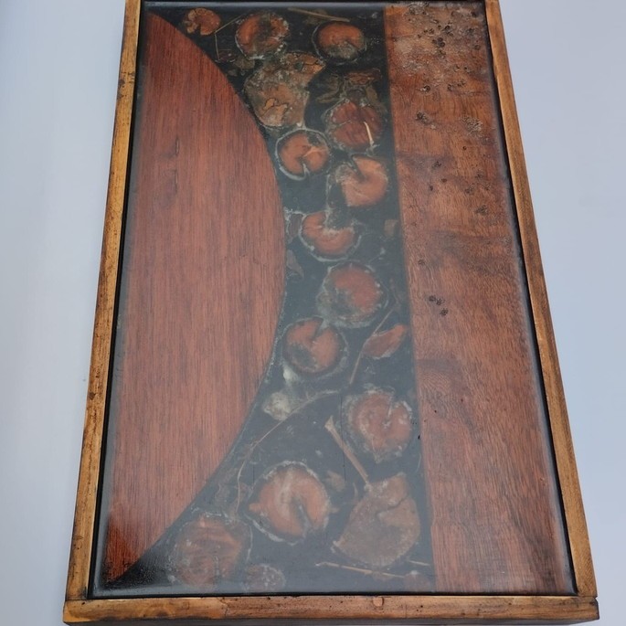 Bandeja de madeira maciça com resina