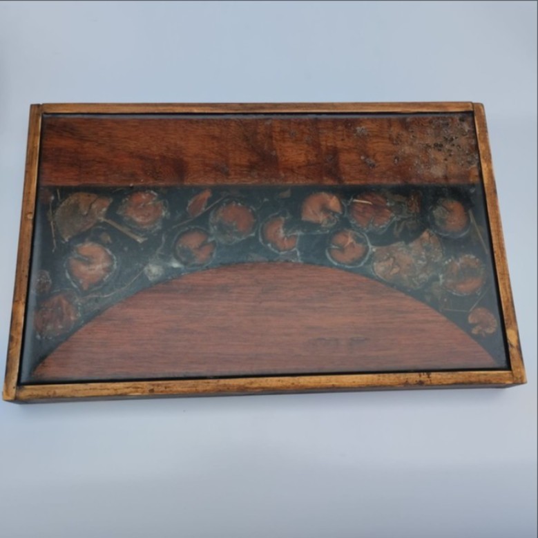 Bandeja de madeira maciça com resina