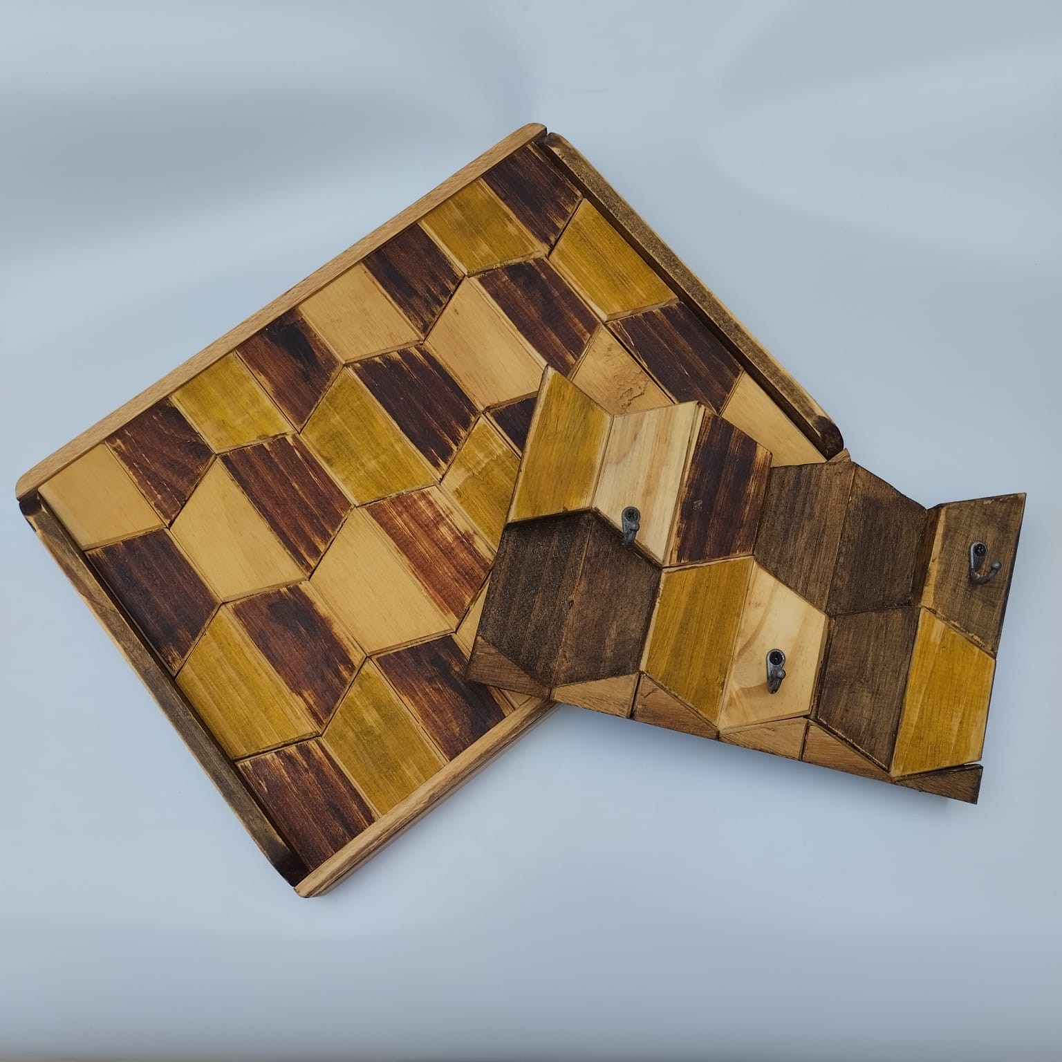 Kit bandeja + cabideiro multiuso