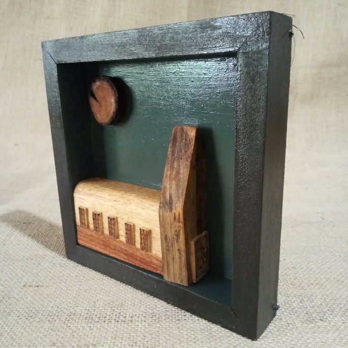 Quadro decorativo - igrejinha ao luar