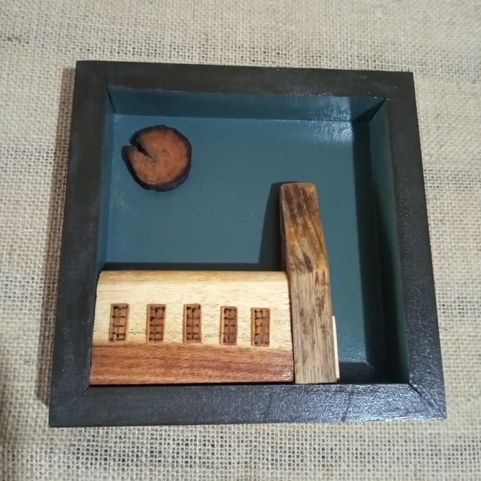 Quadro decorativo - igrejinha ao luar