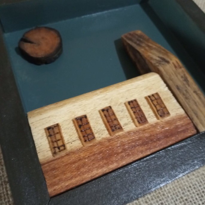 Quadro decorativo - igrejinha ao luar